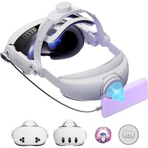DESTEK QH3 Pro M Comfort Head Strap, Magnetic Design for Charging with Your Own Battery Compatible with Meta Quest 3 3S, Cost-Effective & Eco-Friendly
