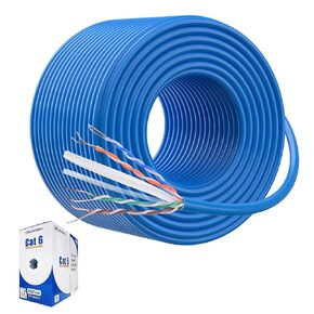Cable Matters [UL Listed] 10Gbps in-Wall (CM) Rated 23AWG Bare Copper Cat 6 Cable - 500ft, Solid, UTP Cat6 Bulk Ethernet Cable, Cat6 Ethernet Cord, Blue