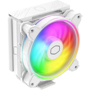 Cooler Master Hyper 212 Halo CPU Air Cooler - Pure White Aluminium Finish, 4 Continuous Direct Contact Heat Pipes with Fins, MF120 Halo2 ARGB Fan, ARGB Auto Detect, LGA1700 & AM5 Brackets - White
