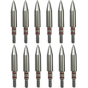 100/125/150/175/200 Grains Stainless Steel Archery Field Points, Arrow Target Field Points in Archery Field Tips and Broadheads 1 Dozen 12 PCS (T 19/64″-175grains)
