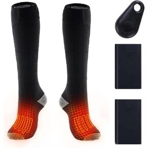 Heated Socks for Men Women, 3.7V 4000mAh Battery Rechargeable Electric Heated Socks with Remote, Washable Electric Thermal Socks for Winter Skiing, for Winter Sport