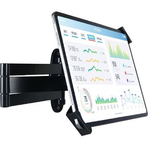 Tablet Wall Mount Holder with fold,Extend Adjustable Arm Swivel &Lock &Key, Multi Angle,Bracket for Most 11 to 13 Inch,and for 10.5",10.9",11",12.9" iPad& Galaxy tab,and More (Black)