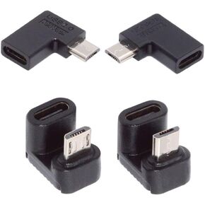 4Packs Micro USB Male to USB C Female Adapter 90/180 Degree in Kuwait
