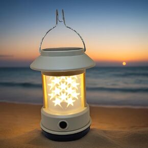 Camping Light Star-Shaped - Rechargeable Camping Lantern, LED Decorative Lights, Solar and USB-C Charging, 3 Lighting Modes, 1200mAh Battery, for Home Decor, Outdoor Camping, and Parties