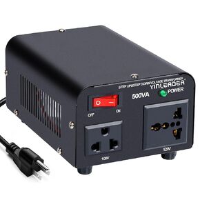 Yinleader 500W Step Down 120V to 100V Voltage Converter Japanese Transformer (120v to 100v OR 100v to 120v) w/US Power Cord