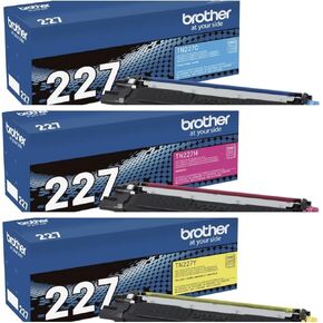 Brother TN227(CMY) High Yield Color Toner Set Cyan,Magenta, Yellow 3 Pack for HL-L3210CW, HL-L3230CDW, MFC-L3750CDW in Retail Packaging
