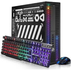 HP RGB Gaming Desktop Computer, Intel Quad Core I5-6500 up to 3.6GHz, GeForce GTX 750 Ti 4G, 16GB DDR4, 512G SSD, RGB Keyboard & Mouse, 600M WiFi & Bluetooth, Win 10 Pro (Renewed)