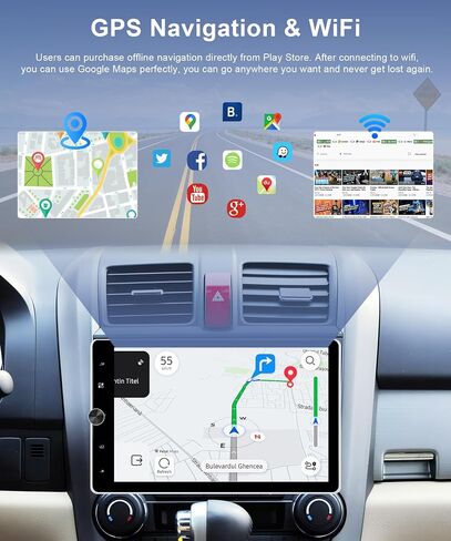 2G+64G راديو دين واحد مع carplay اللاسلكي -10.4inch HD الشاشة اللمسات القابلة للتدوير القابلة للتشغيل اللاسلكي Android Auto FM/RDS EQ GPS Bluetooth مع WIFI 50UIS USB Mirrorlink Camera in Saudi Arabia