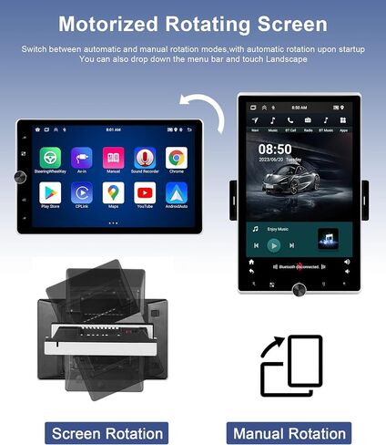 2G+64G راديو دين واحد مع carplay اللاسلكي -10.4inch HD الشاشة اللمسات القابلة للتدوير القابلة للتشغيل اللاسلكي Android Auto FM/RDS EQ GPS Bluetooth مع WIFI 50UIS USB Mirrorlink Camera in Saudi Arabia