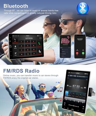 2G+64G راديو دين واحد مع carplay اللاسلكي -10.4inch HD الشاشة اللمسات القابلة للتدوير القابلة للتشغيل اللاسلكي Android Auto FM/RDS EQ GPS Bluetooth مع WIFI 50UIS USB Mirrorlink Camera in Saudi Arabia