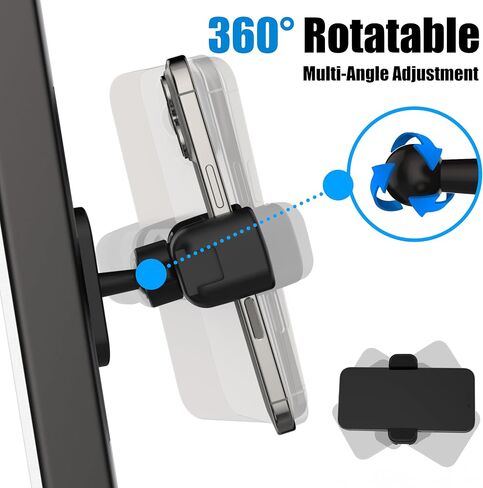 Gym Magnetic Phone Holder Mount,Portable Magnetic Cell Phone Holder for Gym,360 Degree Adjustable,Compatible with 4-7" Smartphones in Saudi Arabia