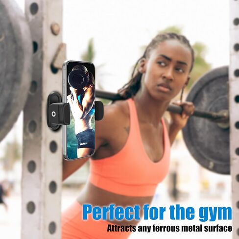 Gym Magnetic Phone Holder Mount,Portable Magnetic Cell Phone Holder for Gym,360 Degree Adjustable,Compatible with 4-7" Smartphones in Saudi Arabia