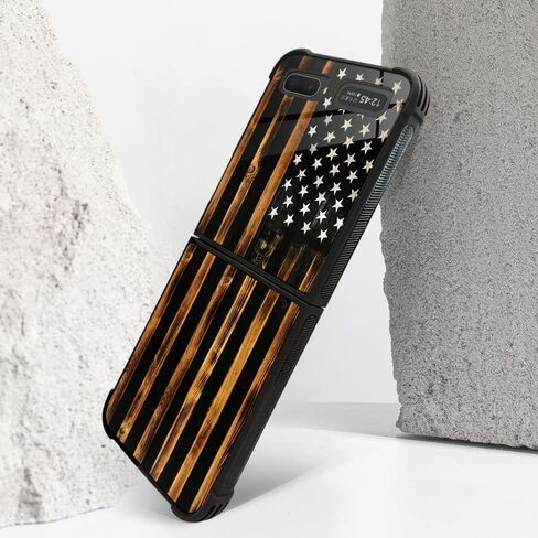 Case Compatible with Samsung Galaxy Z Flip 5G Case,Classic Wood Grain Old Flag Luxury Pattern Design for Man Boys Girls Dual Layer Shockproof Rugged Cover Bumper Cool in Saudi Arabia