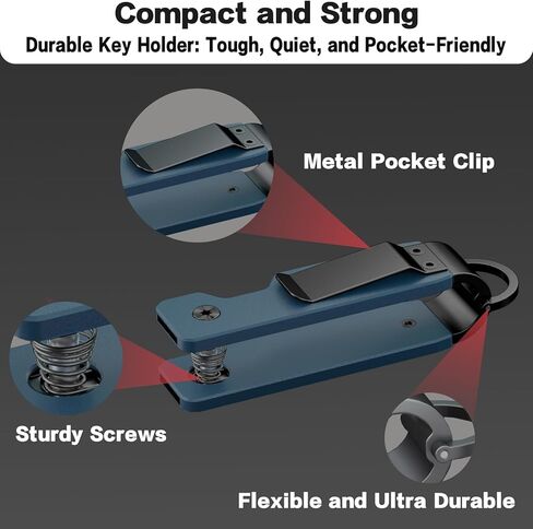 منظم المفاتيح ، حامل مفتاح مضغوط لسلسلة المفاتيح ، سلسلة مفاتيح الجيب المعدنية البسيطة ، يؤمن 1-5 مفاتيح in Kuwait