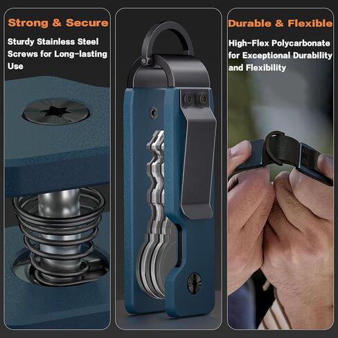 منظم المفاتيح ، حامل مفتاح مضغوط لسلسلة المفاتيح ، سلسلة مفاتيح الجيب المعدنية البسيطة ، يؤمن 1-5 مفاتيح in Kuwait