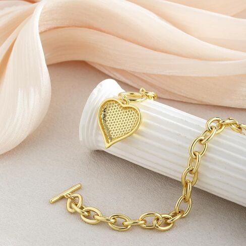 Dainty Heart Necklace for Women, 14k Gold Plated/Rose Gold/Silver Tiny Cute Heart Pendant Necklace Minimalist Choker CZ Necklace Jewelry Gifts for Women Girls in Saudi Arabia