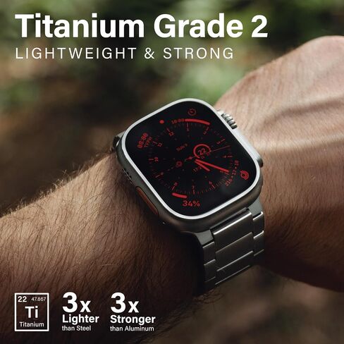 Titanium Watch Band T01 (Max) - Fits Apple Watch ULTRA & ULTRA 2 (49mm) - Adjustable Titanium Apple Watch Band with Secure Clasp - Premium Color Matching Band with Comfortable grip in Saudi Arabia
