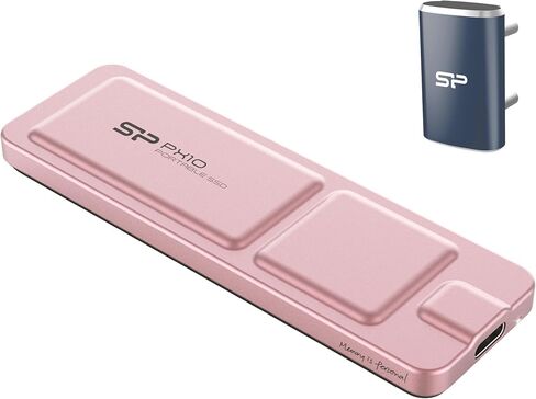 طاقة السيليكون 1 تيرابايت PX10 USB-C 3.2 Gen 2 SSD W/Type-C USB Dongle (Pink) in Kuwait