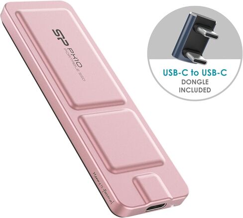 طاقة السيليكون 1 تيرابايت PX10 USB-C 3.2 Gen 2 SSD W/Type-C USB Dongle (Pink) in Kuwait