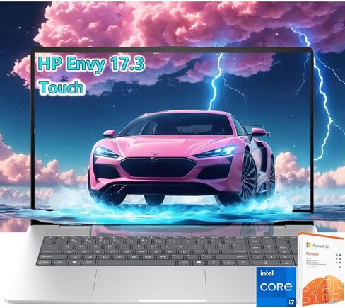 HP Envy 17.3 Touchscreen Labtop Windows 11 Office 365 - Intel Core Ultra 7 155H - Backlit Keyboard - Business Laptop 2024-64GB RAM - 2TB PCIE SSD - Computadora portátil - 17.3 شاشة كبيرة in Saudi Arabia