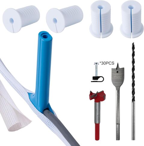 49FT-3/10 inch Starlink & Mini Cable Protector, Split Sleeve Wire Loom Tubing with Stringing Tool - Abrasion-Resistant Sleeving for Wear Protection, Extend Cable Life - White in Kuwait