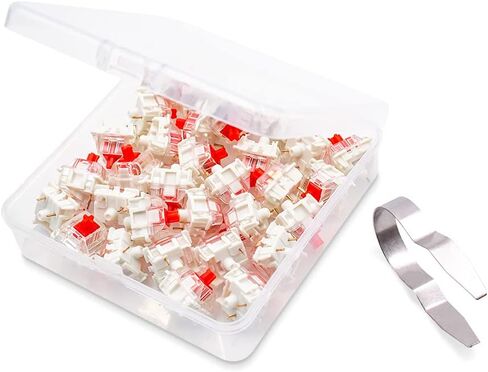 Pack 32 OUTEMU Red Switches,3 Pin Key Switch - Cherry MX Equivalent DIY Replaceable Switches for Mechanical Keyboard 45gf Linear/RGB/Dustproof in Saudi Arabia