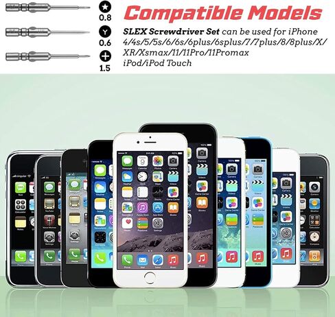 Screwdriver Set for iPhone 16/16 Pro/15/14/13/12/12 Pro/11/11 Pro/X/XR/XS Max, Repair Tool Kit for iPhone, Magnetic Premium Opening Pry Tool with PH000, Y000 Tripoint and P5 Pentalobe Screwdriver in Saudi Arabia