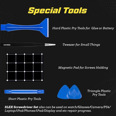 Screwdriver Set for iPhone 16/16 Pro/15/14/13/12/12 Pro/11/11 Pro/X/XR/XS Max, Repair Tool Kit for iPhone, Magnetic Premium Opening Pry Tool with PH000, Y000 Tripoint and P5 Pentalobe Screwdriver in Saudi Arabia