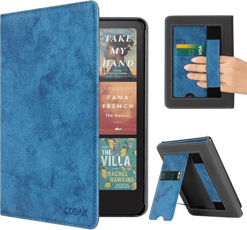 COBAK CASE مع Stand for Kindle Paperwhite 12th Gen 2024 تم إصداره (7 ") و kindle Colorsoft Signature Edition - غطاء جلدي متين مع إيقاظ النوم التلقائي ، فتحة البطاقة ، ميزة حزام اليد in Saudi Arabia