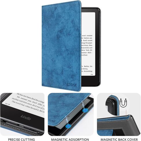 COBAK CASE مع Stand for Kindle Paperwhite 12th Gen 2024 تم إصداره (7 ") و kindle Colorsoft Signature Edition - غطاء جلدي متين مع إيقاظ النوم التلقائي ، فتحة البطاقة ، ميزة حزام اليد in Saudi Arabia