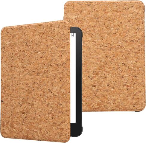 kwmobile Cork Case Compatible with Amazon Kindle Paperwhite (12. Gen 2024) / Kindle Colorsoft - Book Style Protective e-Reader Flip Cover Folio Case - Light Brown in Saudi Arabia