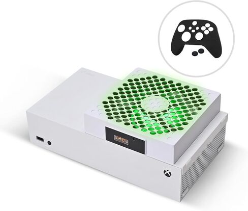 مروحة تبريد Aumete لـ Xbox Series X مع شاشة LED ، سرعة المروحة التلقائية قابلة للتعديل حسب درجة الحرارة ، تبريد عالية الأداء ، مروحة أعلى ضوضاء منخفضة مع 3 تروس 1500/1750/2000 دورة في الدقيقة (140 مم) (مروحة Xbox S) in Kuwait