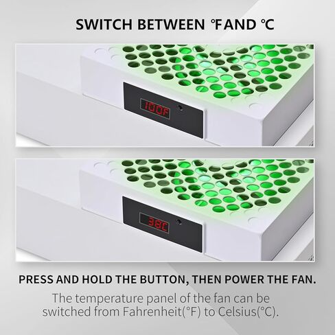 مروحة تبريد Aumete لـ Xbox Series X مع شاشة LED ، سرعة المروحة التلقائية قابلة للتعديل حسب درجة الحرارة ، تبريد عالية الأداء ، مروحة أعلى ضوضاء منخفضة مع 3 تروس 1500/1750/2000 دورة في الدقيقة (140 مم) (مروحة Xbox S) in Kuwait