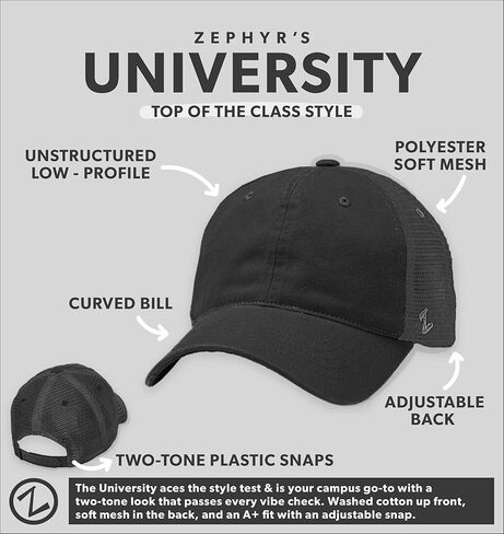 Zephyr Unisex-Youth Adjustable University Hat Kids Team Color in Saudi Arabia