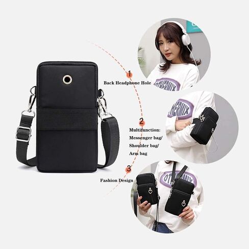 MINTEGRA Crossbody Phone Purse Nylon Shoulder Pouch Walking Wallet Wristlet Sport Armband in Kuwait