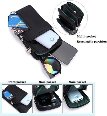 MINTEGRA Crossbody Phone Purse Nylon Shoulder Pouch Walking Wallet Wristlet Sport Armband in Kuwait