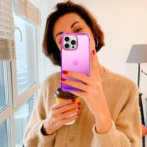 Mkeke for iPhone 15 Pro Case ، [وليس الصفراء] [حماية الصف العسكري] حالة هاتف مقاومة للصدمات لـ Apple iPhone 15 Pro 2023 Purple Pink in Kuwait