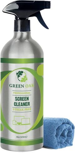 Green Oak Screen Cleaner Screen Cleaner Spray for LCD, LED, TVs, Laptops, Tablets, Monitors, Phones, and Other Electronic Screens - Gently Cleans Fingerprints, Dust, Oil (16oz) in Kuwait
