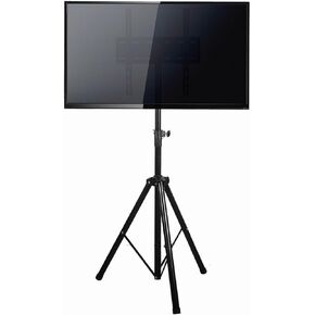 Portable TV Tripod Stand, Height Adjustable TV Stand for 32 to 55 inch LCD LED Flat Screen, Floor Stand with 360°Rotation and Tilt Function for Bedroom Living Room