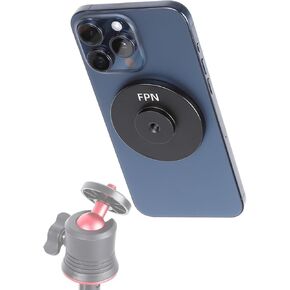 Aluminum 1/4" Mount for MagSafe, Magnetic Phone Tripod Mount Adapter Compatible with iPhone 16 Pro Max 15 Plus 14 13 12 Max Mini, Selfie Stick, Live Broadcast Tripod