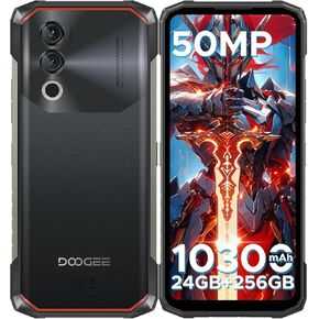 DOOGEE Blade10 Power Rugged Smartphone Unlocked,24GB+256GB/2TB, 10300mAh Rugged Phone, 6.6''HD+90Hz Android 14 Cell Phone, 50MP Camera, 3 Card Slots/Face Unlock/Fingerprint/NFC/Wi-Fi6E/IP69K