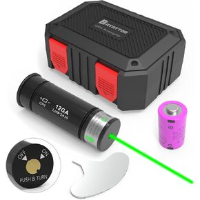 Laser Bore Sight 12GA Red or Green Laser Boresighter with Switch and Large Capacity CR2 Battery