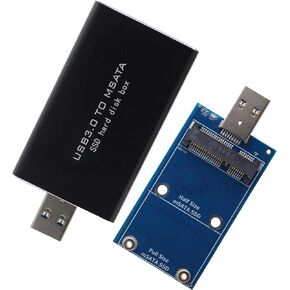 mSATA to USB 3.0 SSD Hard Disk Enclosure Case Aluminum mSATA External Mini Box Board up to 2TB - Black