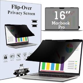 Laptop Privacy Screen for MacBook Pro 16 Inch (2021-2024, M1, M2, M3, M4, Pro, Max) Removable Filp Privacy Filter Shield and Protector