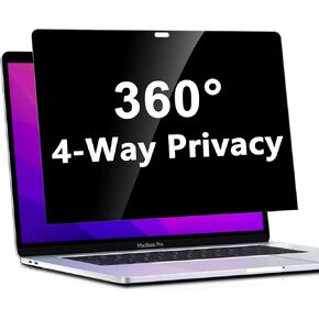 PYS 4-Way Privacy Screen for MacBook Pro 14 Inch (2024-2021, M4/M3/M2/M1) - 360° Anti-Spy Filter, Matte Anti-Glare Protector, Scratch-Resistant Film, Laptop Privacy Filter Shield