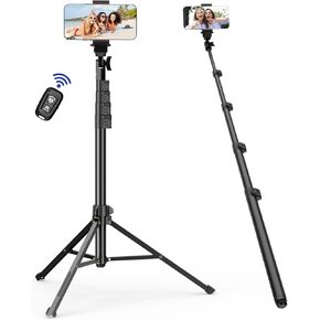 EMART 63" Phone Tripod for iPhone & Selfie Stick, Adjustable Cellphone Tripod Stand with Remote and Phone Holder, Compatible with Camera Ring Light Filming for Video Recording Live Streaming