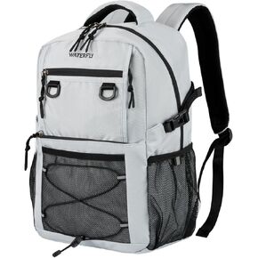 WATERFLY Travel Hiking Casual Backpack: Woman Man Everyday Commuter Outdoor City Daypack College Bookbag with Compartment - 22L Weekender Trip Day Back Pack Carry on Airplane Flight Approved, Black