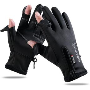 Winter Fingerless Fishing Gloves for Men & Women Cold Weather Windproof Touchscreen Cycling Gloves Warm Gloves