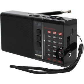 M-568BT Portable Radio, 3-Band FM AM SW, with Bluetooth, Rechargeable Battery, Support TF Card