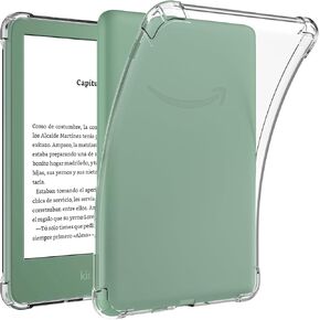 Clear Case for 6.0 inch Kindle Basic 11th Generation 2024 & 2022 Release 6" Tablet (NOT for Paperwhite/Oasis), Transparent Soft TPU Cover, Shockproof Silicone Slim Anti-Scratch Shell (Clear)